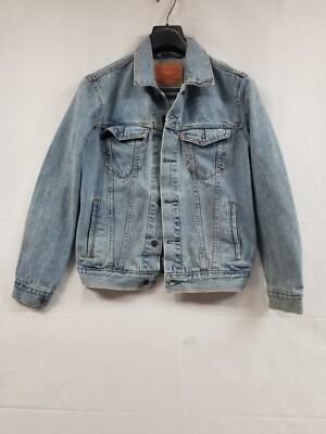 Levi's Denim Trucker Jacket Mens Small Blue 72334 Distressed See All Pics