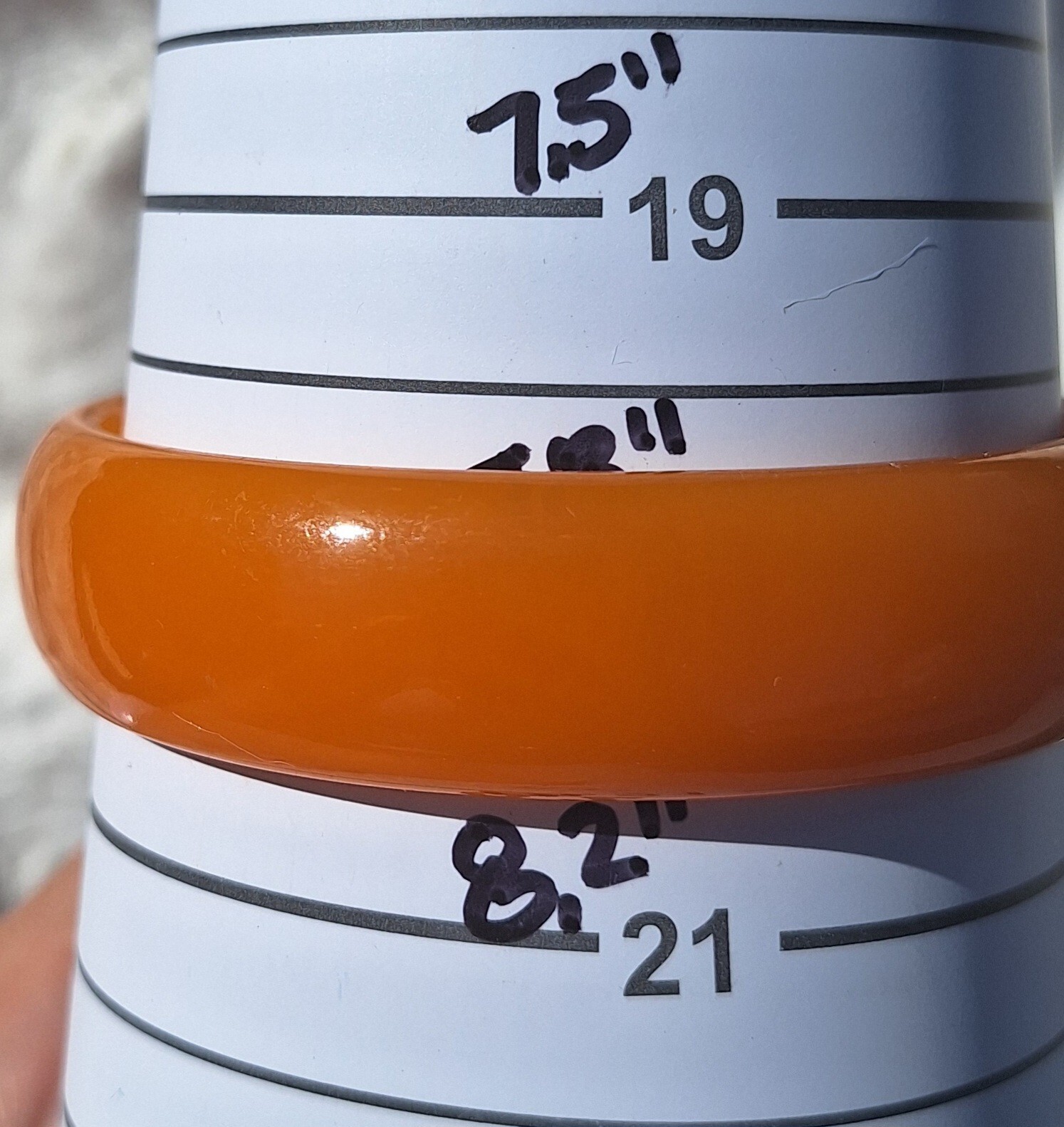 Chunky Translucent Tangerine Orange Bakelite Art … - image 12