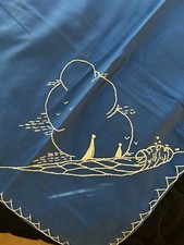 TWO WONDERFUL EMBROIDERED TABLE COVERS IN PERFECT CONDITION