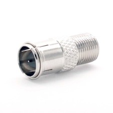 F-Type Male to Female Quick-Push-On Adapter Coaxial Cable Connector Nickel