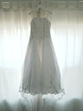 Davids Bridal White Wedding Dress Size 14 V8822 RN84270