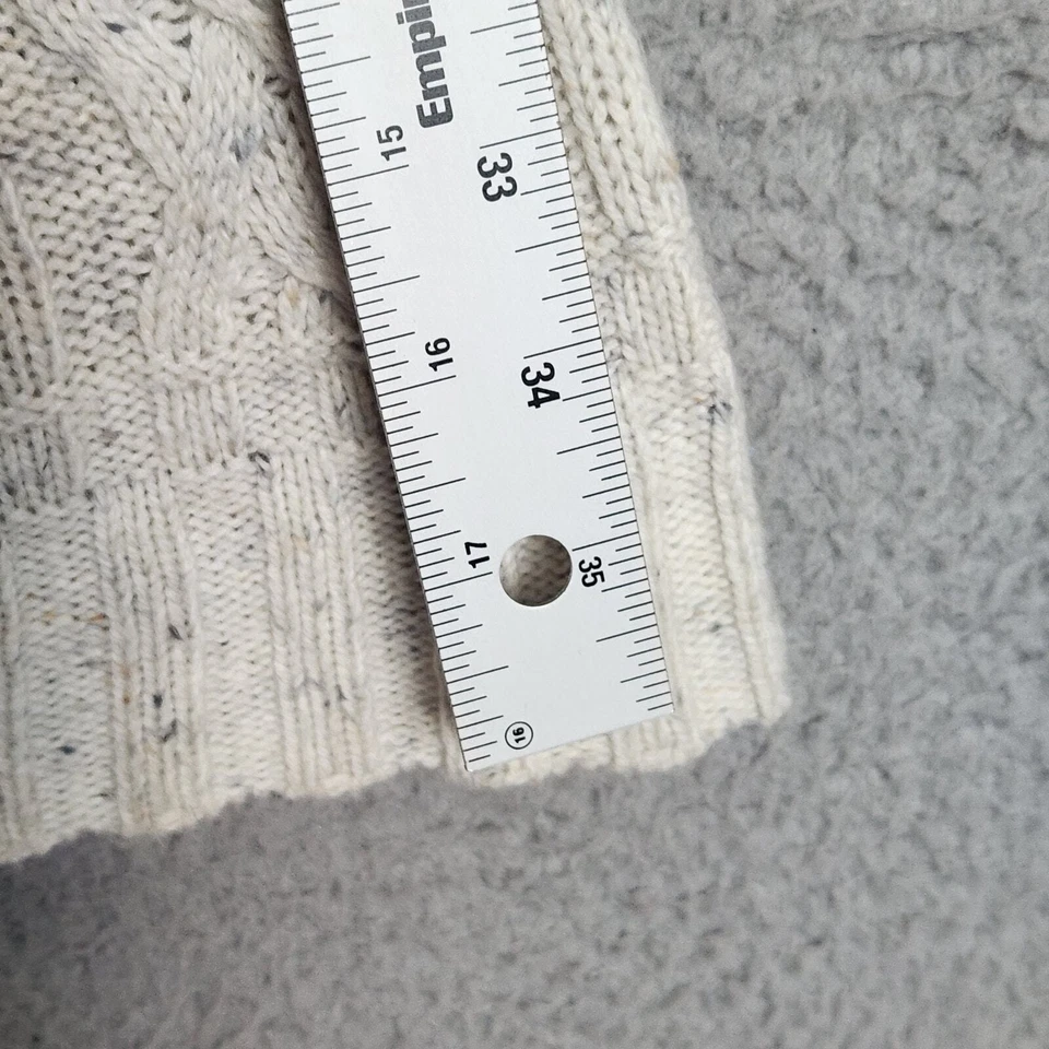 TOMMY HILFIGER Sweater Dress Womens Medium Beige Oatmeal Cable Knit Wool Angora - Image 4 of 4