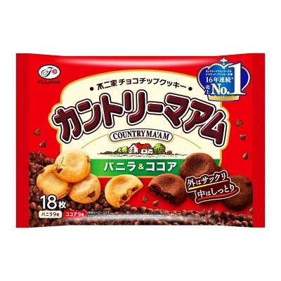 'Country Ma'am' by Fujiya, Choco Chunk Cookies, Vanilla and Cocoa, 18 pcs
