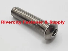 3/8-24x1-1/2 Stainless Button Allen Head Bolts 3/8x24 x 1.5 Screws 3/8x24x1-1/2