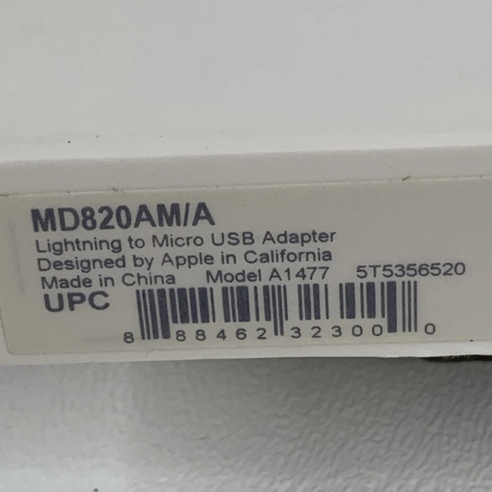 Original Apple Retail NEW in Box Lightning to Micro USB Adapter MD820ZM/A - Image 4 of 4