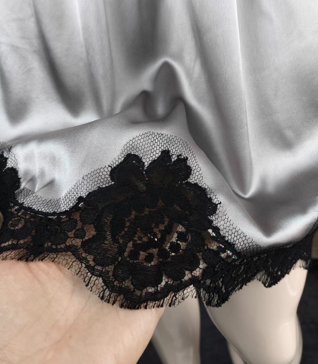 DOLCE&GABBANA レーススカート ビンテージ　42 Dolce & Gabbana Authentic Vintage Silk Satin Lace Skirt Unworn 42