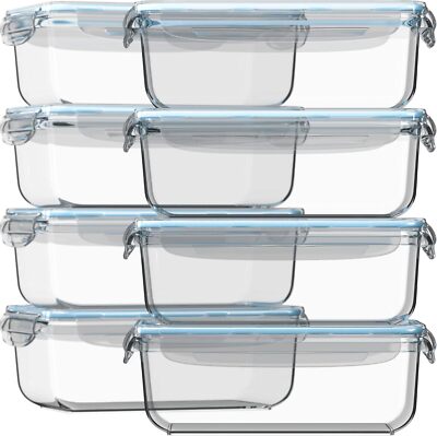 Glass Food Storage Container with Lid Lead Free Oven Safe