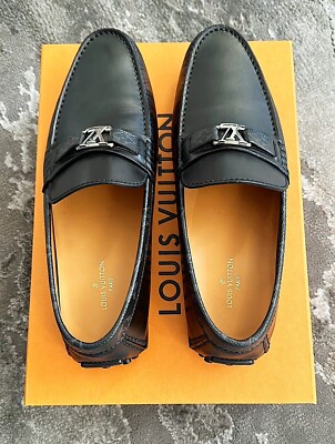 Authentic Louis Vuitton Hockenheim Black Damier Trim Men Loafer