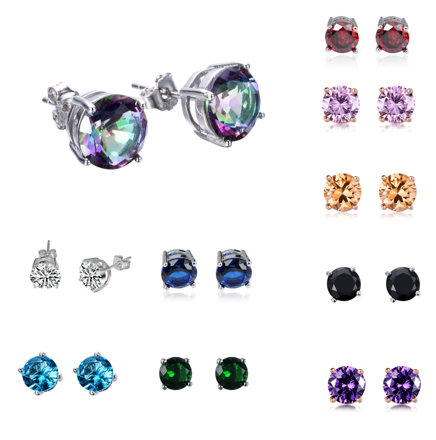 Men Women 925 Sterling Silver Post Round Basket Set Stud Earrings Gift PE221A