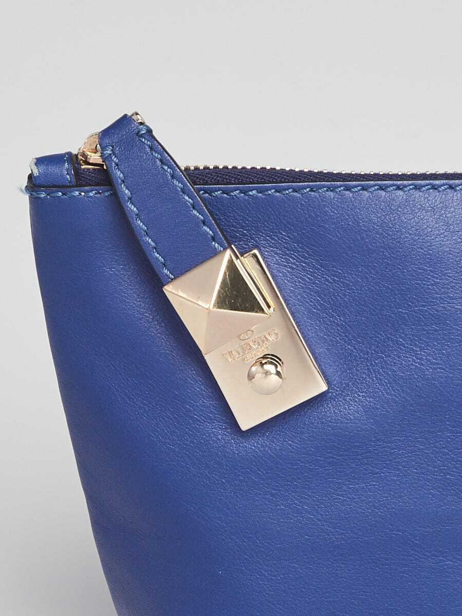 Valentino Blue Leather Wristlet Clutch Bag - image 6