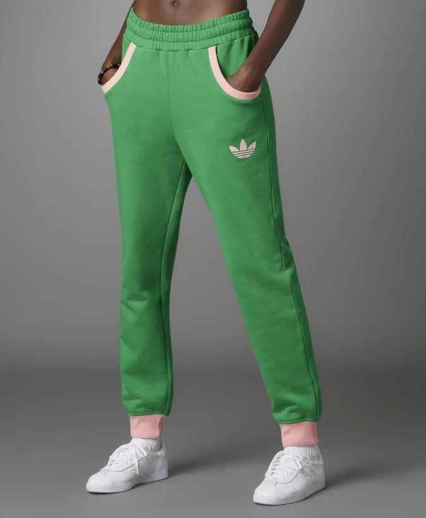 green adidas joggers womens