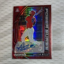 Panini Prizm Draft Picks Power Surge Red Auto Austin Wells /50 Yankees