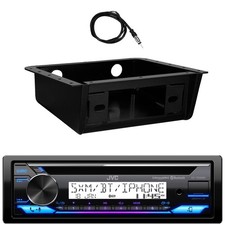 JVC KD-T92MBS Single DIN Marine CD Receiver, Install Mounting Kit, 22" Antenna