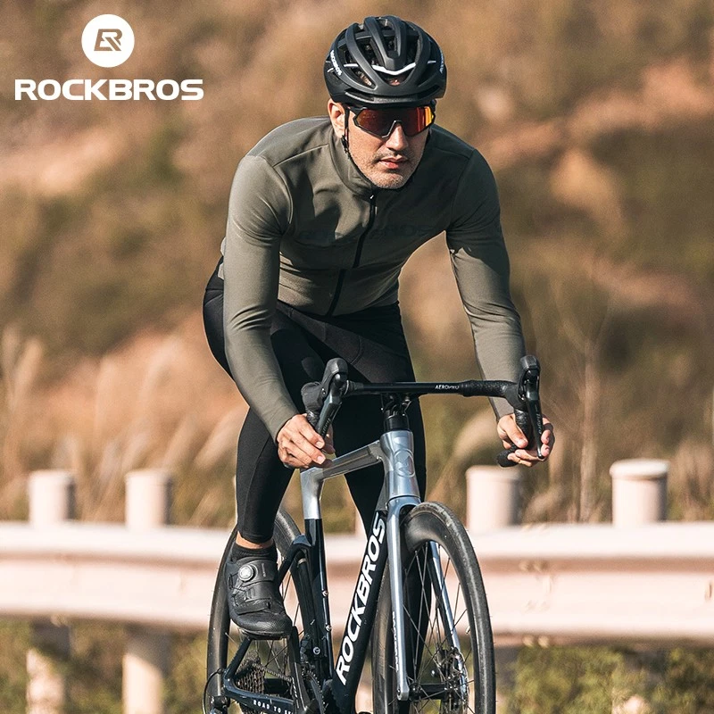 ROCKBROS 男式骑行服套装透气秋冬长袖运动 — 第 4/4 张图片