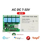 With Shell Zigbee 1 2 4CH 12V 24V 220V Smart Switch Tuya Relay Module Dry Contac