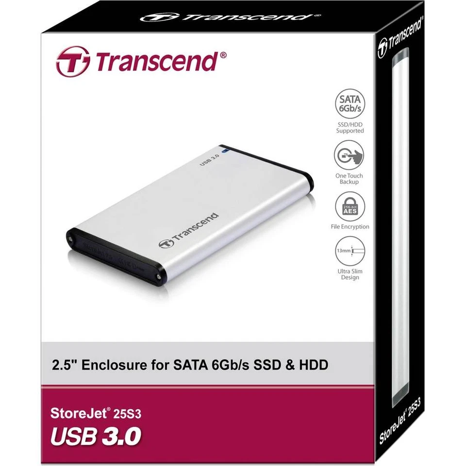 Transcend TS0GSJ25S3 SATA-Festplatten-Gehäuse 2.5 Zoll USB-A (USB 3.2 Gen 1) - Bild 3 von 3