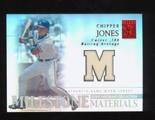 2003 Topps Tribute Milestone Materials Red Chipper Jones Jersey Card  26/50