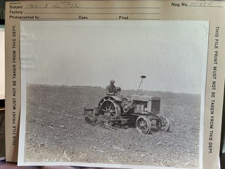 Original John Deere File "Field Scene of a 1928 #128 3 row planter.