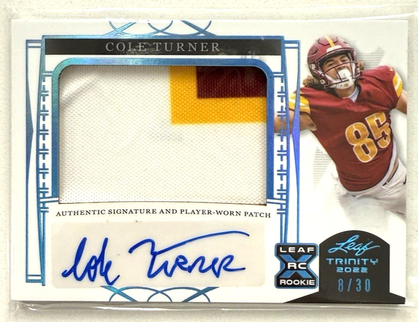 Cole Turner Leaf Trinity Player Worn Patch Auto #PACT1 Platinum Foil