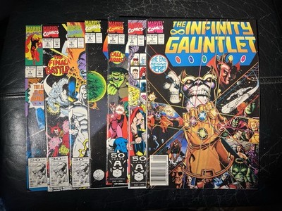 INFINITY GAUNTLET #1-6 + Warlock Infinity Watch #1 Thanos VF/NM Newsstand #1