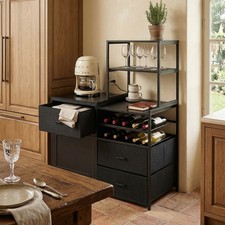 Kitchen Drawers Storage Rack Microwave Coffee Bar Bakers Rack Mini Fridge Stand
