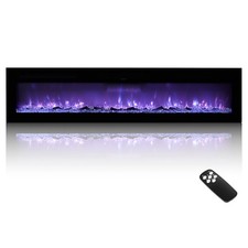 VEVOR 72 inch Electric Fireplace Wall Mounted Recessed with Remote Control 1500W