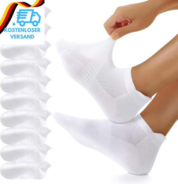 Youshow 10 Paar Sneaker Socken Herren Damen, Atmungsaktive Baumwolle Socken, Kur-image