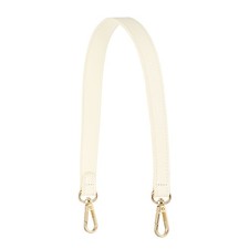 18.9" Leather Purse Strap with Gold Lobster Buckles, Beige