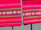 Vintage Peruvian pair of Woven Wool Manta Pillow Covers 13" X14" Zippered backs — photo 4
