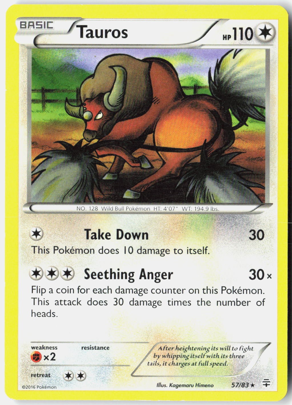 Tauros Generations 57/83 Pokemon Card