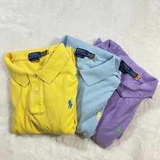 Polo Ralph Lauren Mens Polo Shirts Classic Fit Lot of 3 Yellow Purple Blue