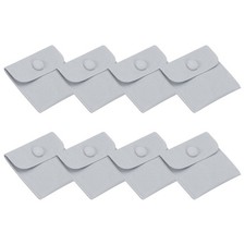 8 Pcs 3x3 Inch Jewelry Pouches, Velvet with Snap Button for Rings Light Blue