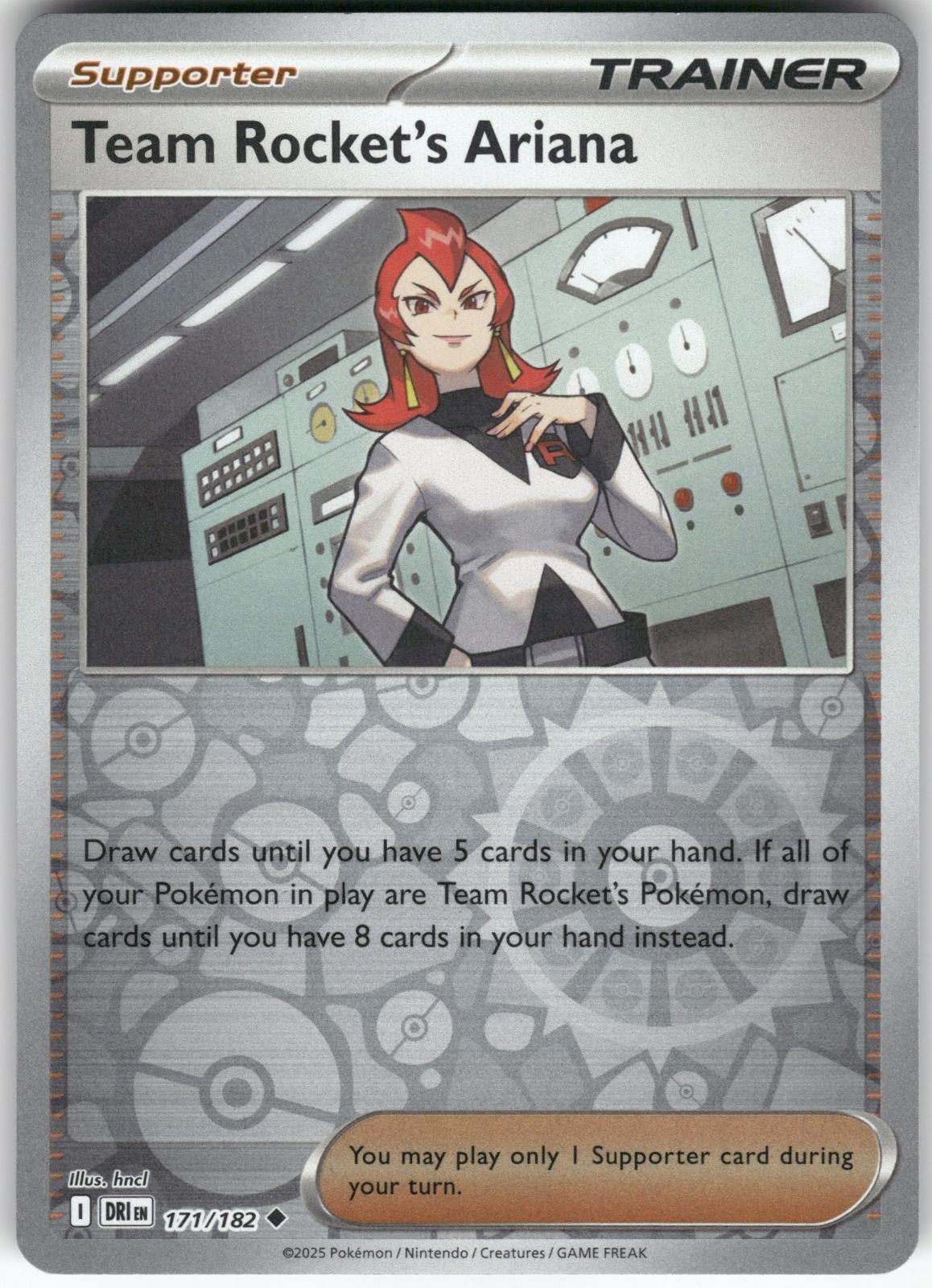 Team Rocket's Ariana 171/182 Uncommon Destined Rivals Pokemon Reverse Holo NM