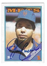 Autographed 1988 Topps #546 JOHN CANDELARIA New York Mets card w/Show Ticket