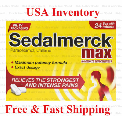 Sedalmerck Max Strength Pain Relief Tablets 24ct (Paracetamol + Caffine)  