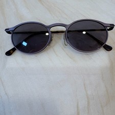 Vintage Ellen Tracy Lavender/Metal Distressed Tinted Oval Sunglasses NEW