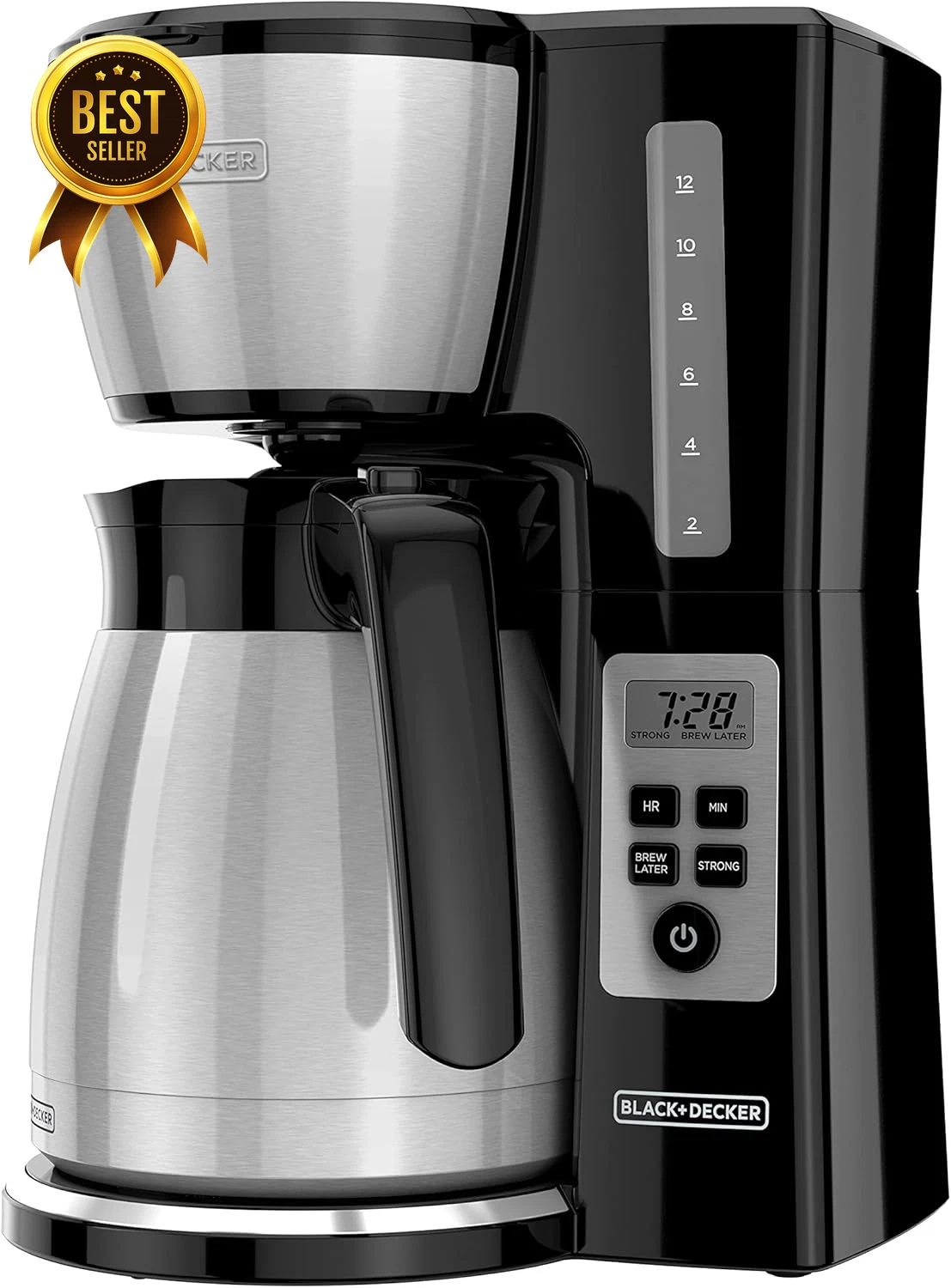 12 Cup Thermal Programmable Coffee Maker w/ Brew Strength VORTEX Black Steel
Opens in a new window o