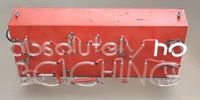 Vtg 1948 Absolutely No Belching Neon Novelty Bar Sign 27'' X 8'' X 12'' Acme Trans