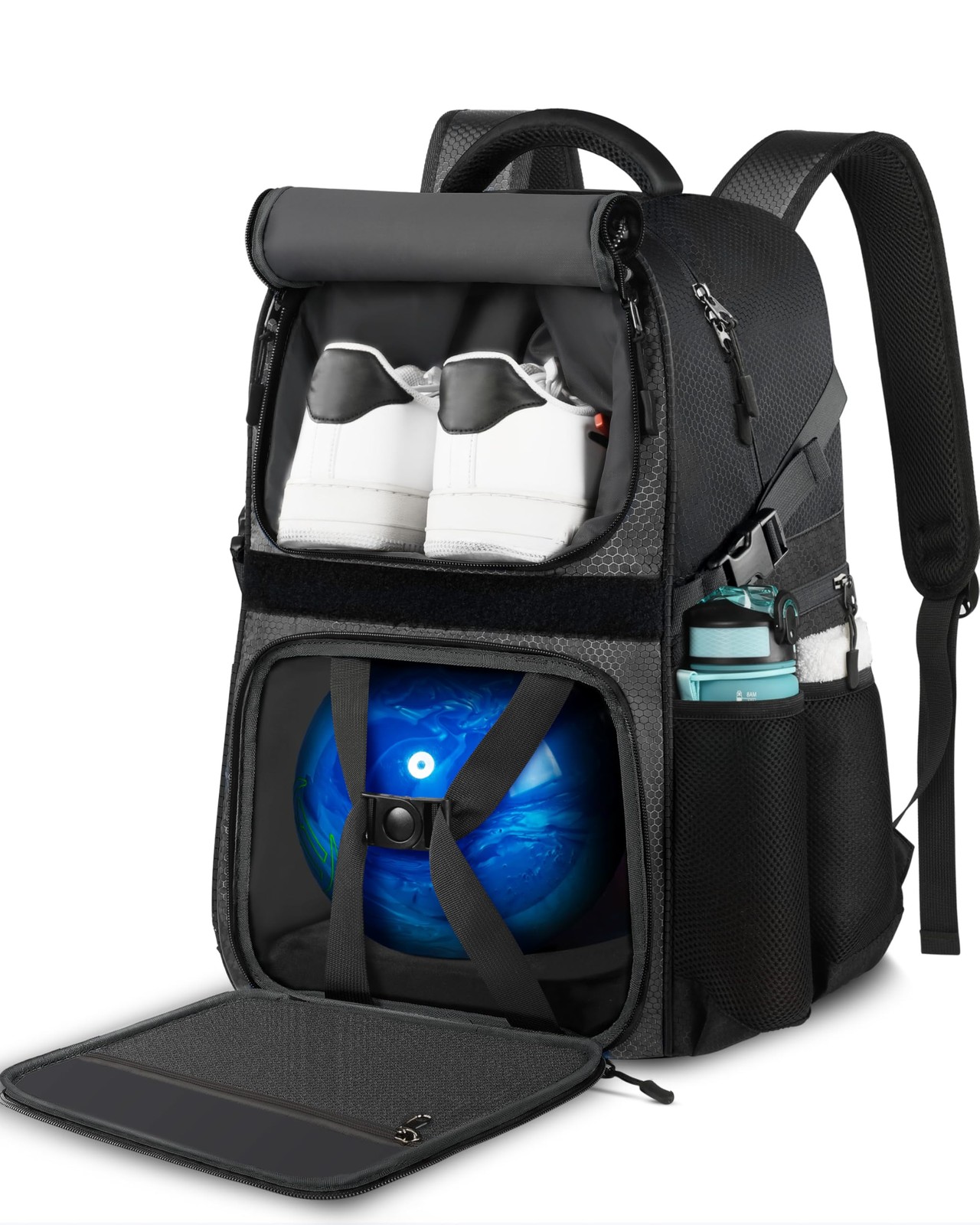 Bowling Ball Bag, Single Bowling Backpack with Shoe Totes Bag Up to Size 16, ...