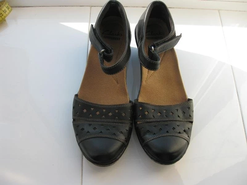 Women Clarks Heels Black Leather 36 #7ASC - Bild 4 von 4
