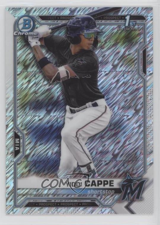 2021 Bowman Chrome Prospects Shimmer Refractor Yiddi Cappe #BCP-199 9v7