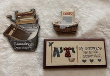 Cute Vintage Laundry Room Sign Wooden Wall Decor Hanger Washtub Retro Unique