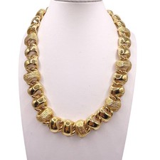 Monet Signed Vintage Chunky Links Short Necklace 16  