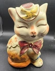 Vintage Patented  Shawnee “Puss n Boots”, Long Tail,  Decals - 10.25” Cookie Jar