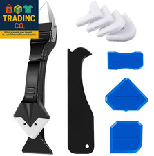 Silicone Caulking Tool Kit, 3 in 1 Caulk Remover  Grout Removal Tool, with 4Pc