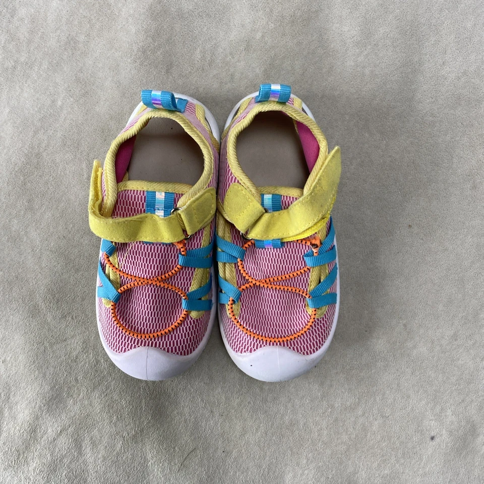 Zapatos de agua Robeez para niños pequeños rosa amarillo turquesa azul malla talla 9 (3 años) Foto 4 de 4
