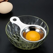 Stainless Steel Egg Separator, Food Grade Tool for Yolk & White Filtering
