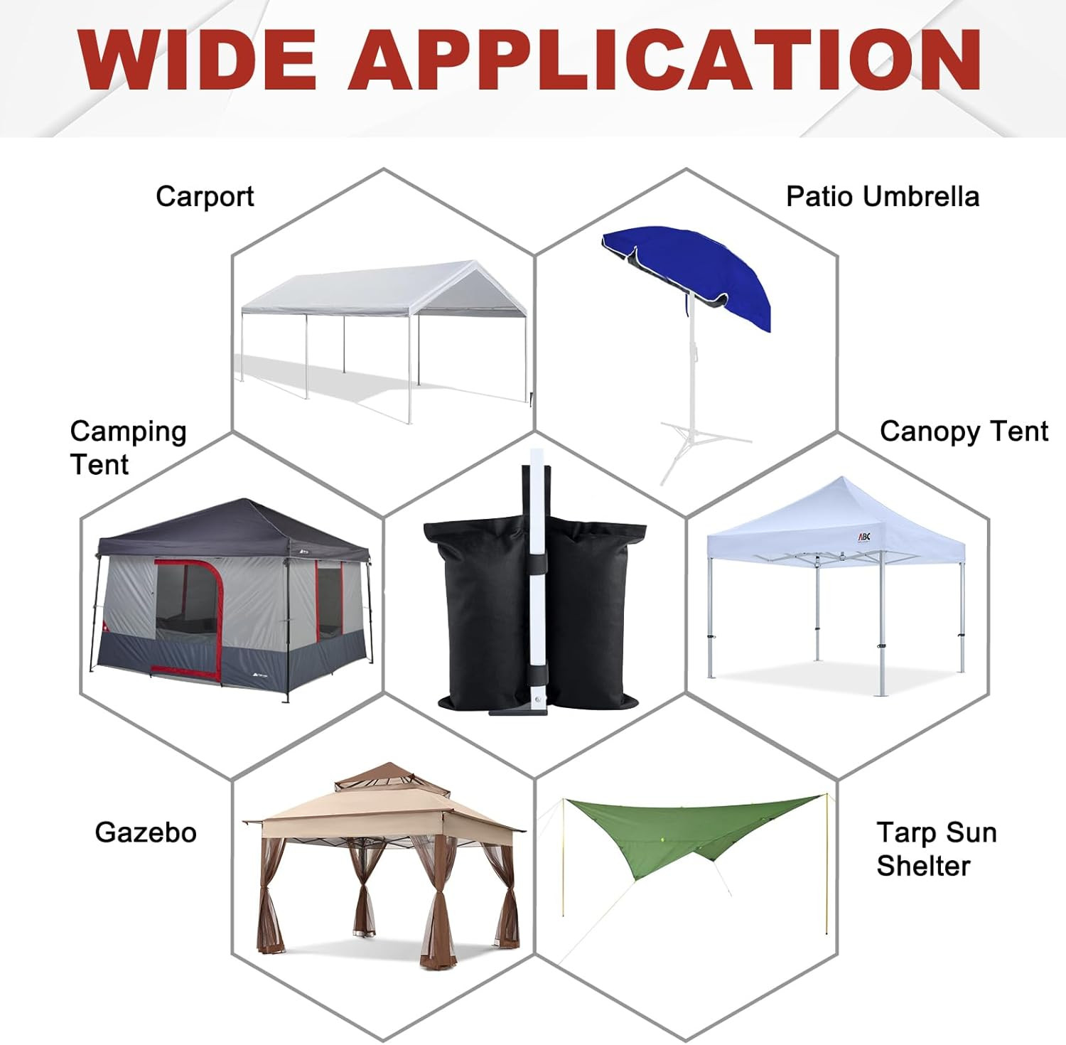 Canopy Weights 120 LBS Gazebo Tent Sand Bags,4Pcs-Pack (Black)