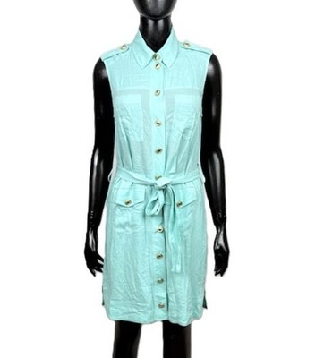 Marciano Guess Damen Kleid Größe 40 Wassergrün Bluse Gürtel Elegant