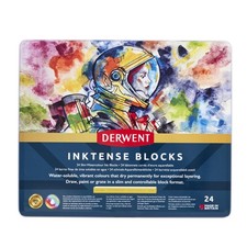 Derwent Inktense Blocks 24 Tin, Set Of 24, 8Mm Block, Soft Office Product